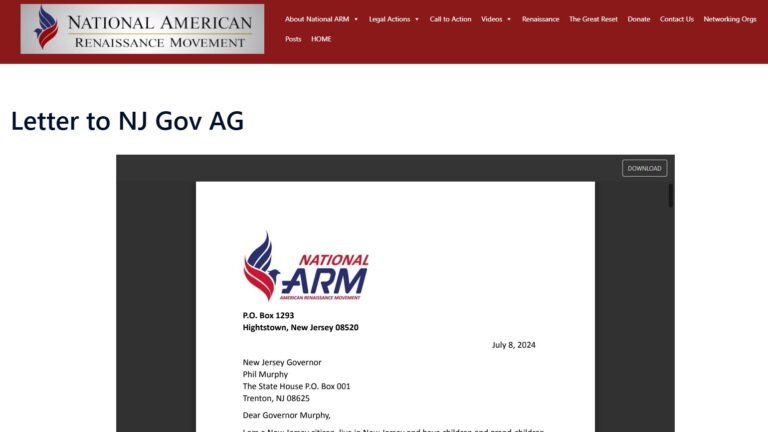 Letter to NJ Gov